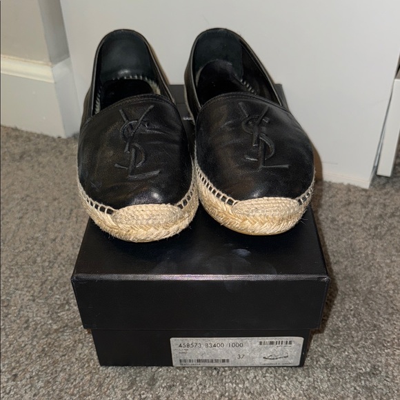 YSL Black Leather Espadrilles - Picture 1 of 5